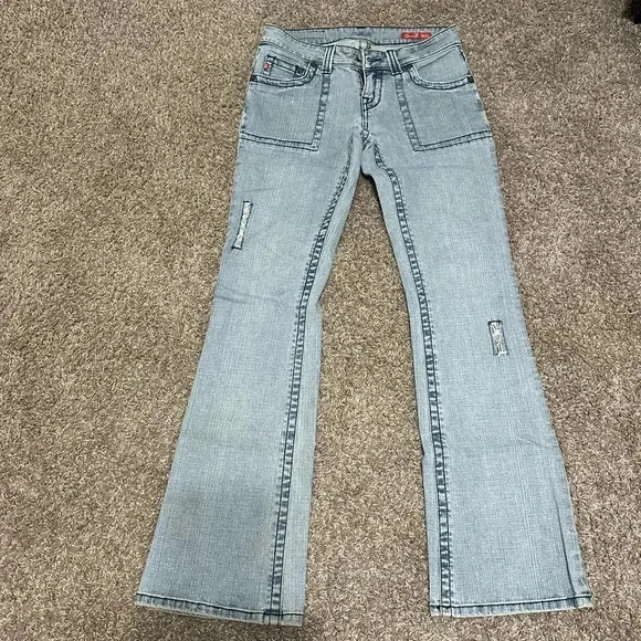 SEVEN7 Women’s Cotton Flare Light Denim Jeans size 28 - Picture 5 of 16